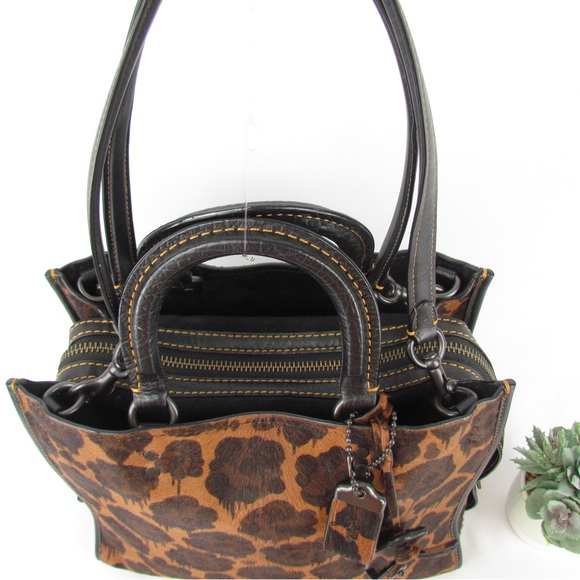 COACH 1941 WILD BEAST DRIP LEOPARD PRINT CALF HAIR ROGUE BAG - Picture 9 of 14